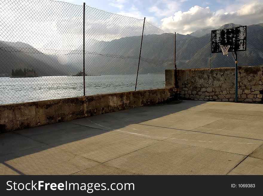 Basketball playground at the montenegro