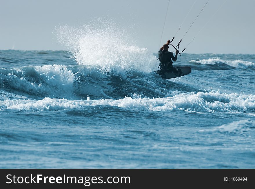 Kite surfer in action. Kite surfer in action