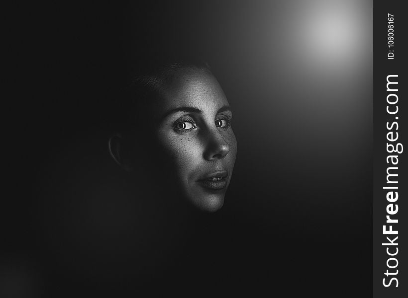 Grayscale Photo of Woman