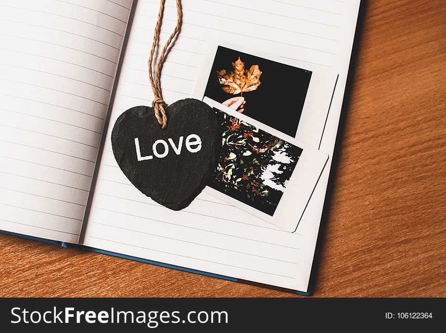 Love Printed Heart Shaped Book Mark