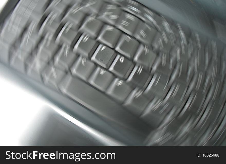 An abstract keyboard with a radial blur effect