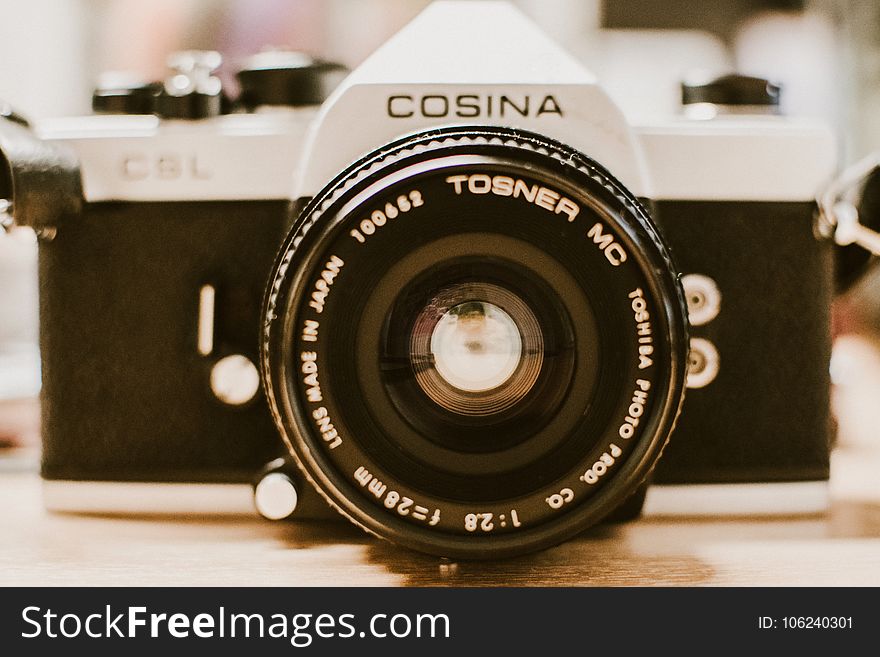 Black and Gray Cosina 35 Mm Film Camera