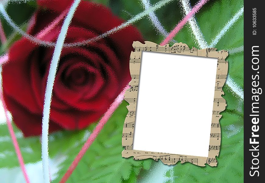 Beautiful abstract background and frame with notes