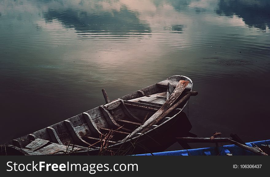 Brown Boat on Sea