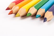 Wooden Colored Pencils On White Background With Free Space Royalty Free Stock Photography Wooden Colored Pencils On White Background With Free Space Royalty Free Stock Photography