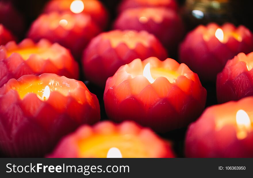 Candle Light in Chin Swee Caves Temple, Genting Highlands, Pahang, Malaysia