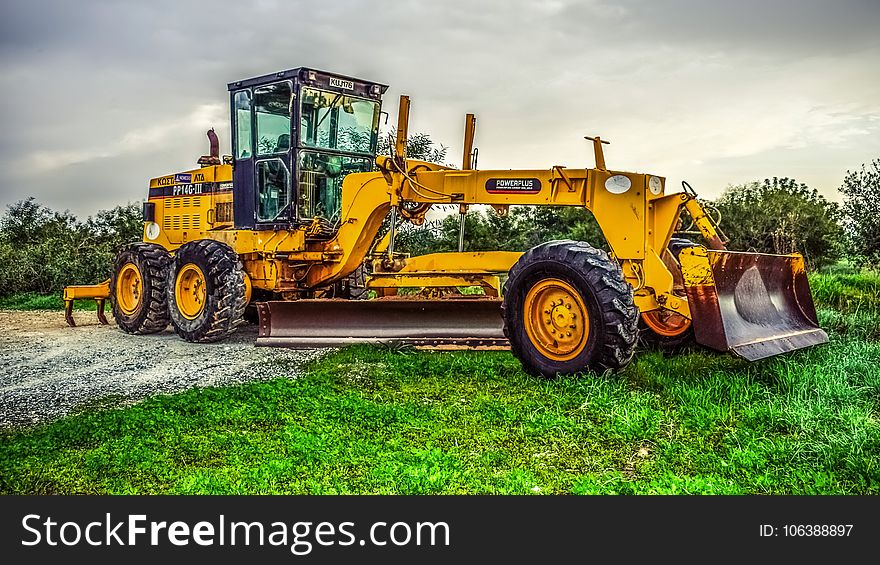 Construction Equipment, Yellow, Vehicle, Transport