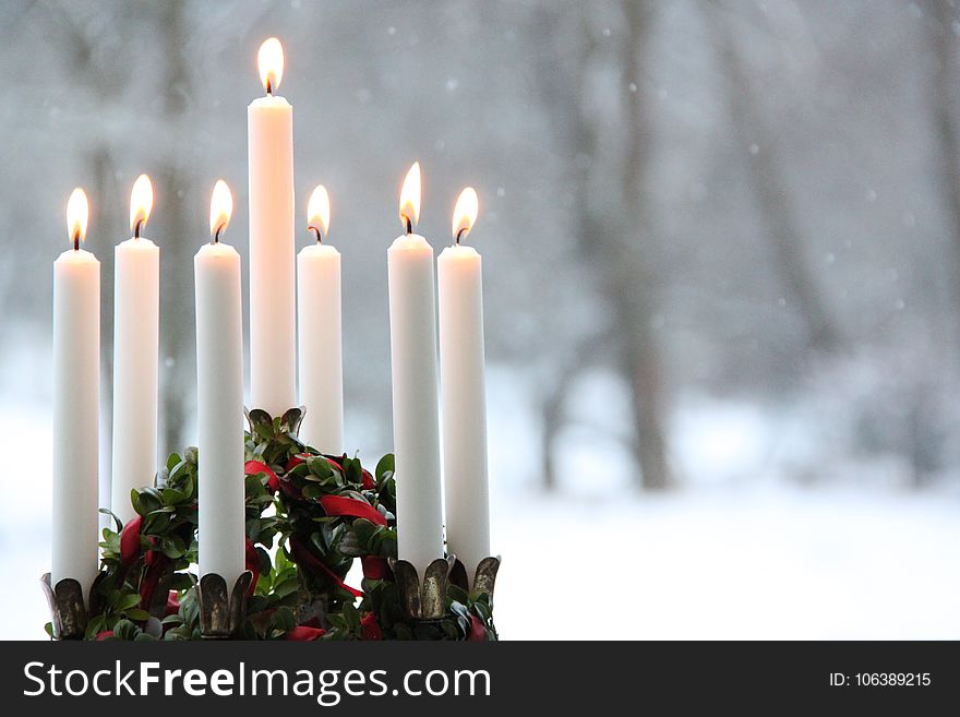 Candle, Decor, Wax, Christmas Decoration