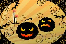 Halloween Pumpkins And Candles Stylish Illustratio Royalty Free Stock Images Halloween Pumpkins And Candles Stylish Illustratio Royalty Free Stock Images
