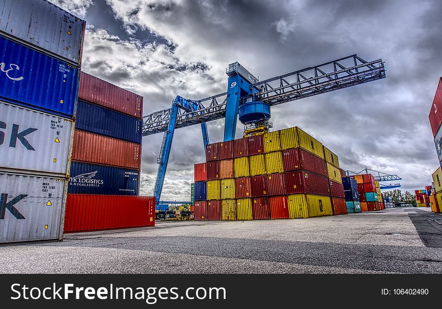 Shipping Container, Transport, Freight Transport, Sky
