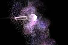 Make Up Brush And Powder Explosion Dust In Purple And Pink Color, Selective Focus Stock Photography Make Up Brush And Powder Explosion Dust In Purple And Pink Color, Selective Focus Stock Photography