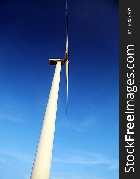 Side view of big wind generator in Latvia