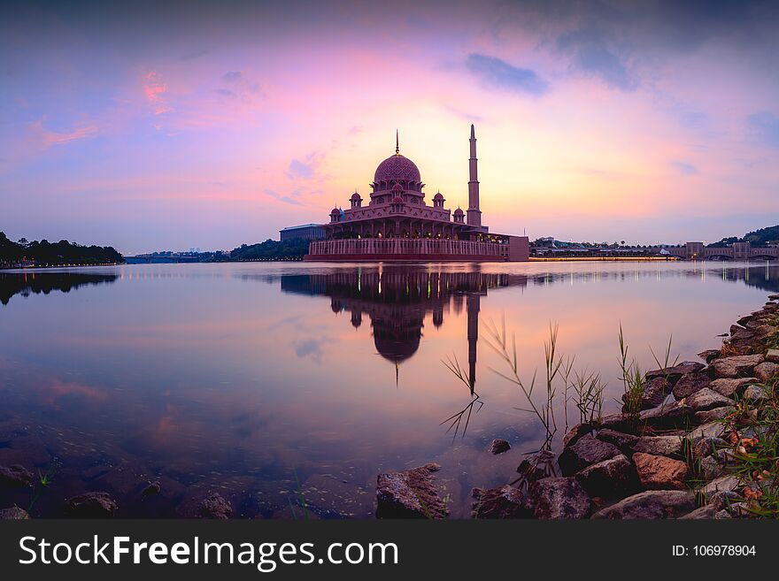 Putra mosque during sunrise, Malaysia