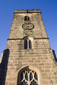 English Church Tower And Clock. Stock Image