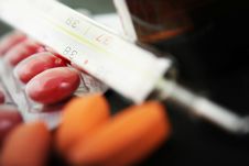 Thermometer And Medication Stock Photography Thermometer And Medication Stock Photography
