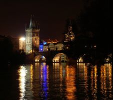 Prague Castle At Night Royalty Free Stock Photography