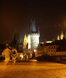 Charles Bridge At Night Royalty Free Stock Photography Charles Bridge At Night Royalty Free Stock Photography