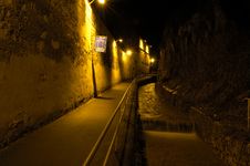 Path Along Wall At Night Stock Photography Path Along Wall At Night Stock Photography