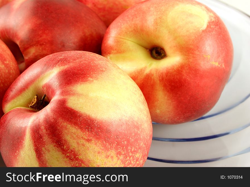 Colorful Nectarines In A Bowl