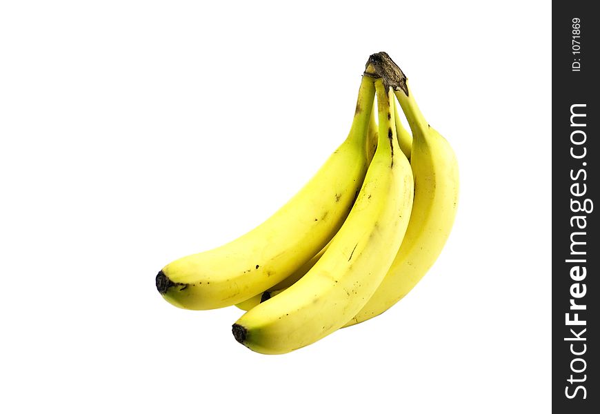 Small bunch of bananas isolated with white background