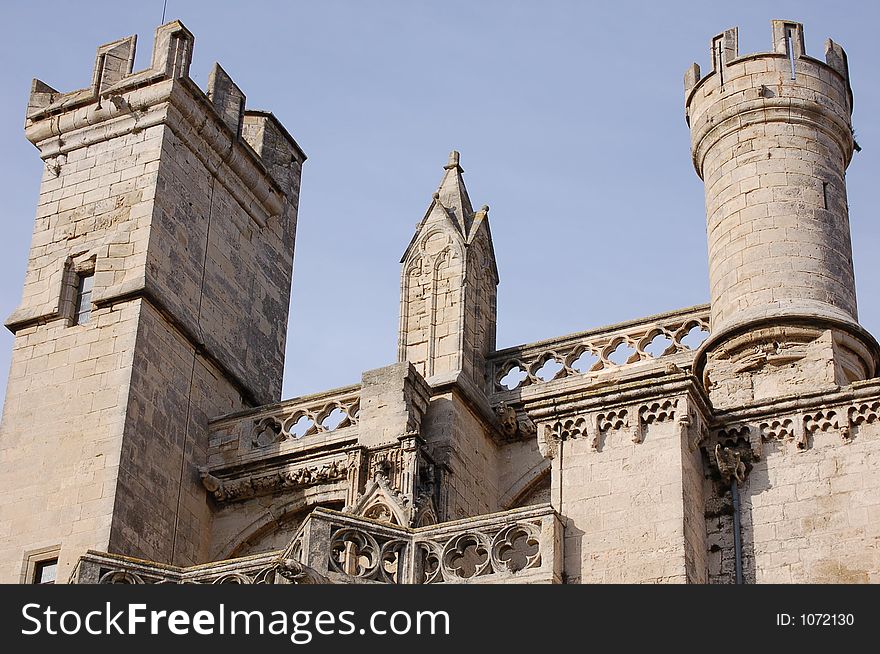 Ancient towers beside a cathedral