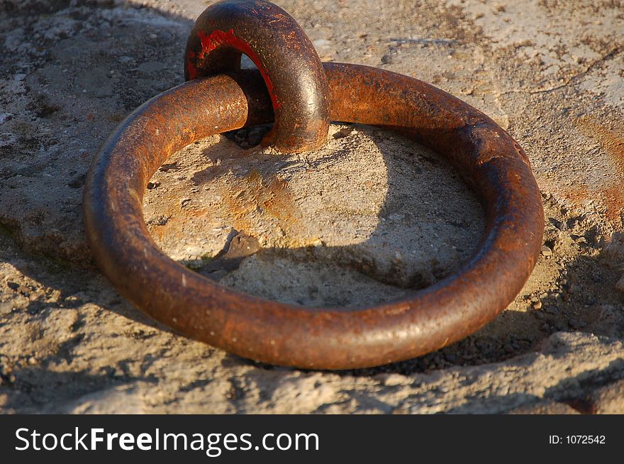 Heavy metal ring on stone