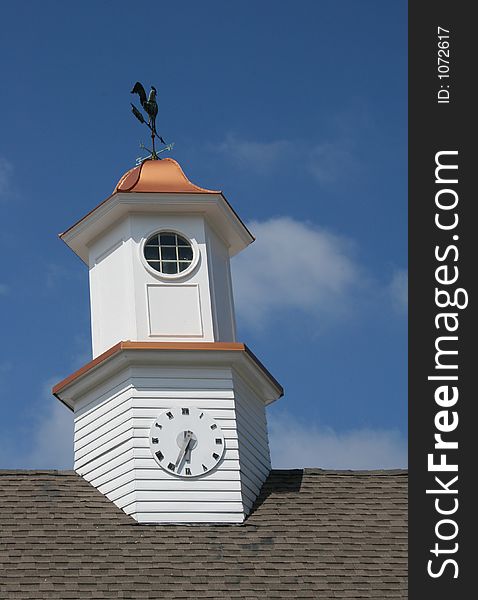 Clock tower on top of building. Clock tower on top of building