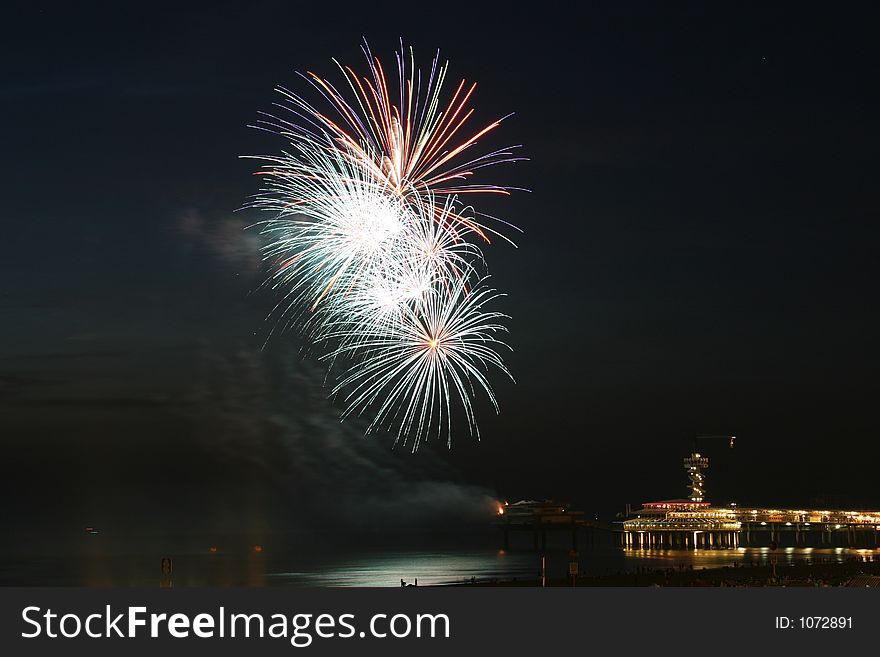 Firework in scheveningen