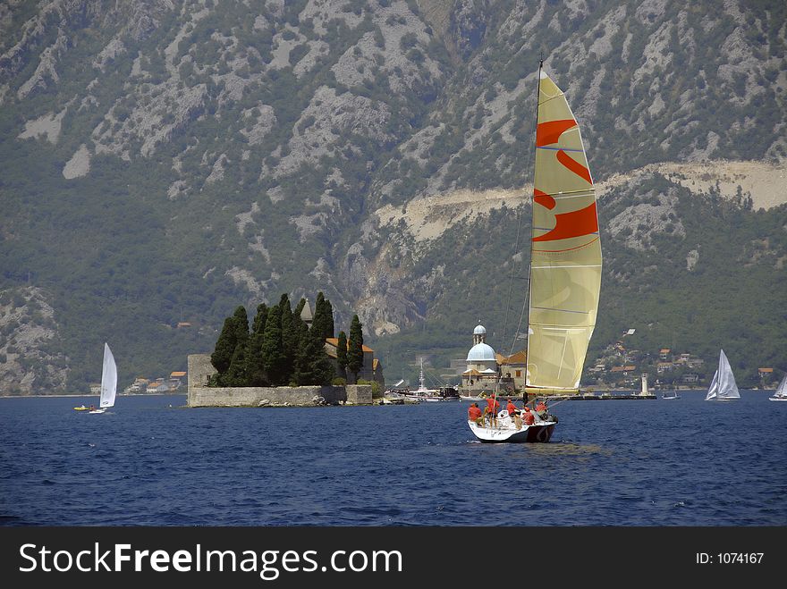 Regata in kotor bay, in montenegro. Regata in kotor bay, in montenegro