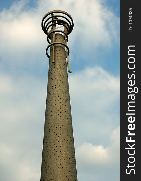 Metal lantern and skies