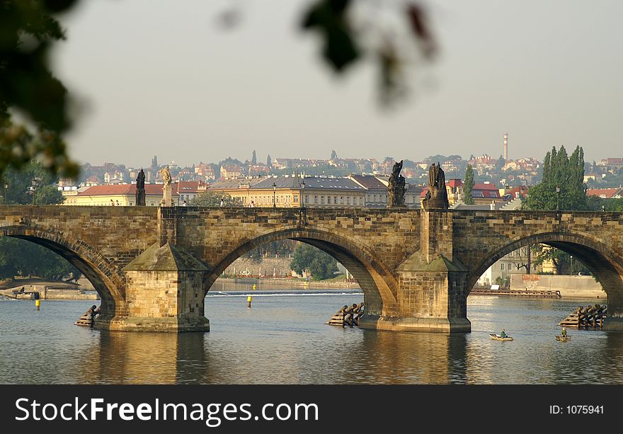 Charles bridge  - beautiful scene in old prague city