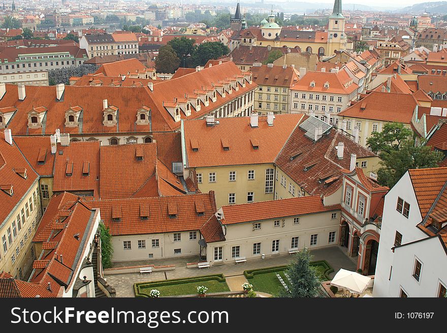 Prague tile roofs