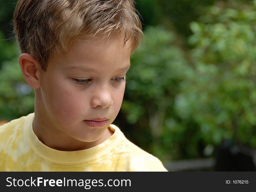 Young child portrait photographed outdoors. Young child portrait photographed outdoors