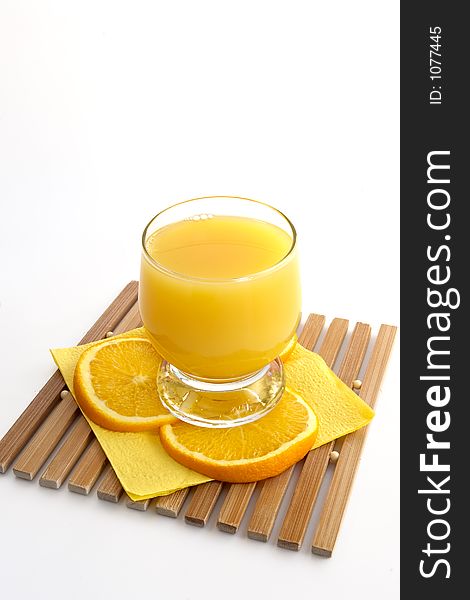 Glass of freshening fresh orange juice. Glass of freshening fresh orange juice