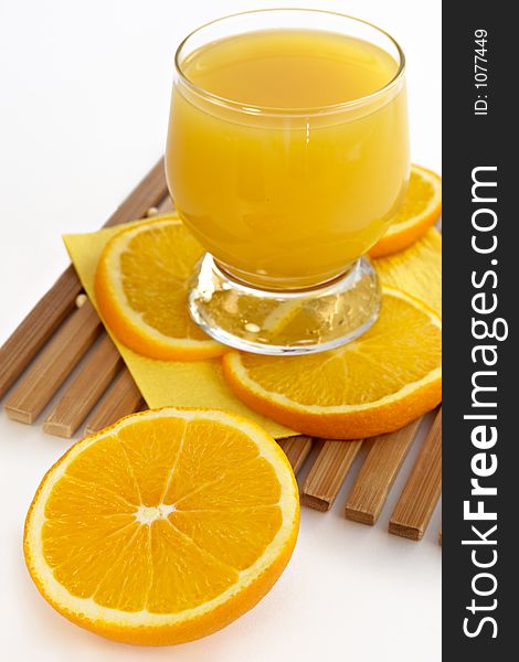 Glass of freshening fresh orange juice. Glass of freshening fresh orange juice