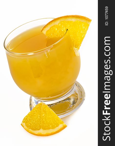 Glass of freshening fresh orange juice. Glass of freshening fresh orange juice