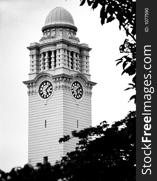 Clock tower of the old city hall building, Singapore