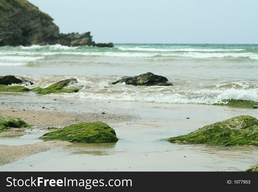 View from a beach in St Ives, Cornwall. View from a beach in St Ives, Cornwall