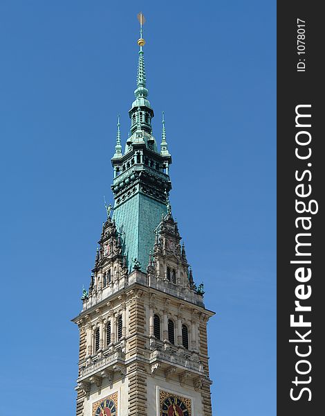 City hall tower, Hamburg, Germany