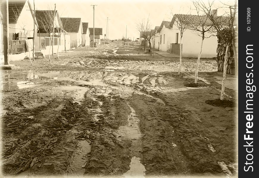 Street in a gipsy village. Street in a gipsy village