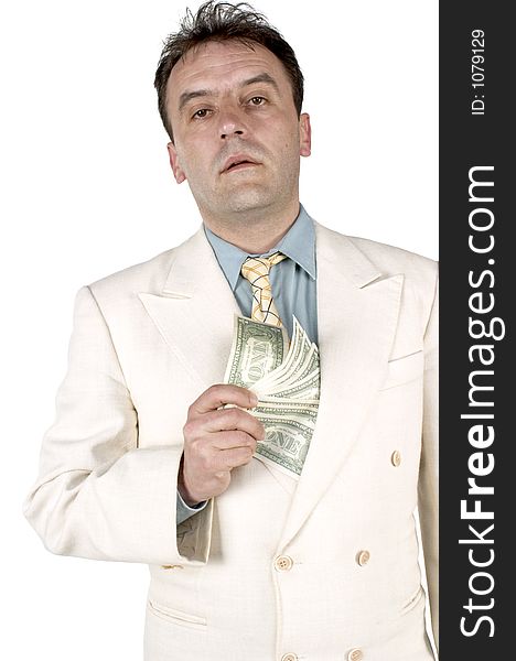 Businessman holding money. Businessman holding money