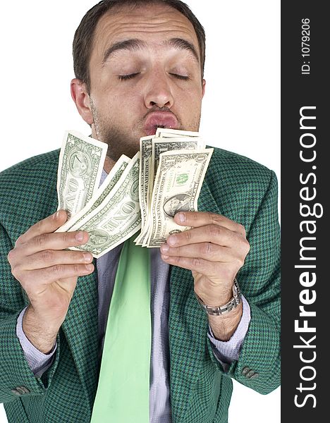 Businessman holding money. Businessman holding money