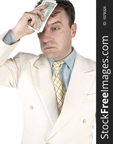 Businessman holding money. Businessman holding money