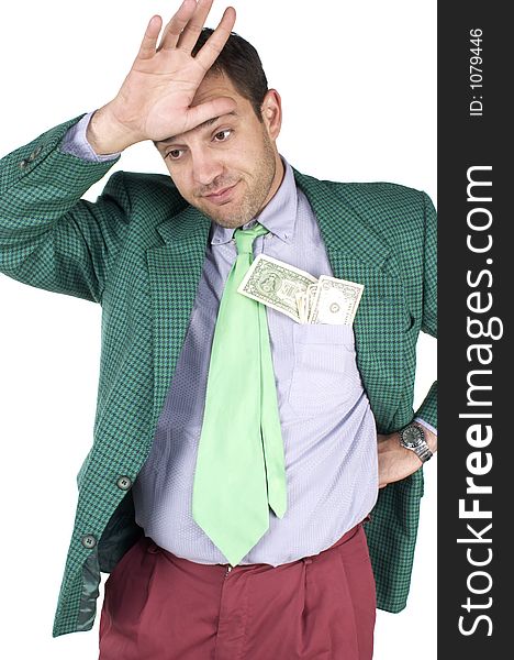 Businessman holding money. Businessman holding money