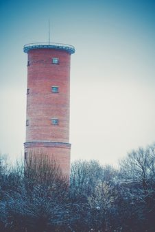 Brick Water Tower Retro Royalty Free Stock Image Brick Water Tower Retro Royalty Free Stock Image