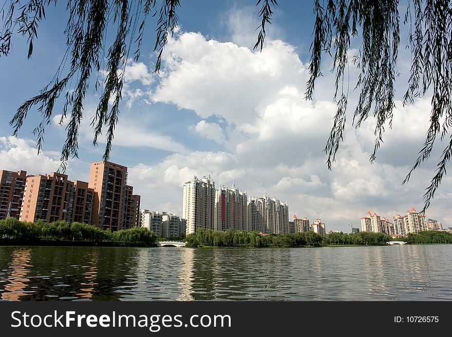 A nice Chinese modern community by the lake,Canton,China. A nice Chinese modern community by the lake,Canton,China
