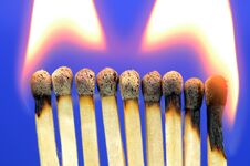 Burning Matches, On Background Royalty Free Stock Photography