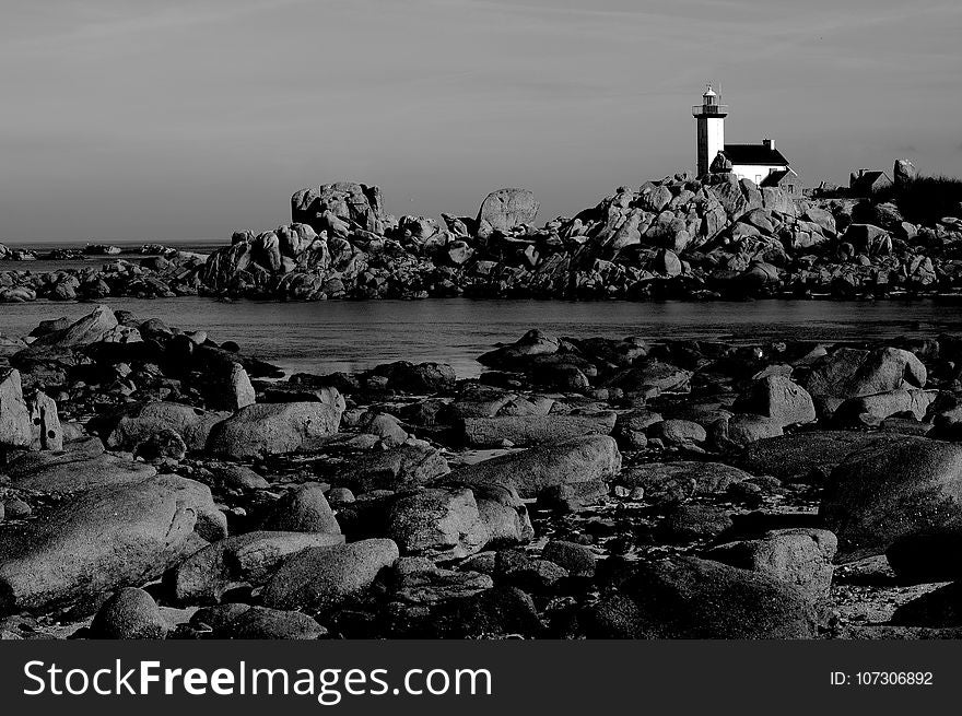 Black And White, Sky, Monochrome Photography, Shore