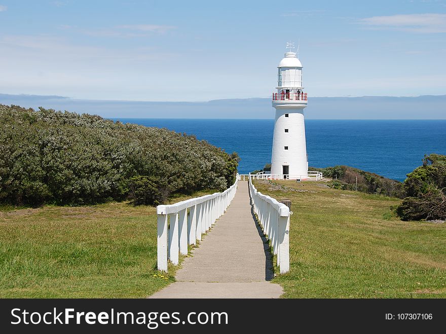Lighthouse, Coast, Tower, Promontory