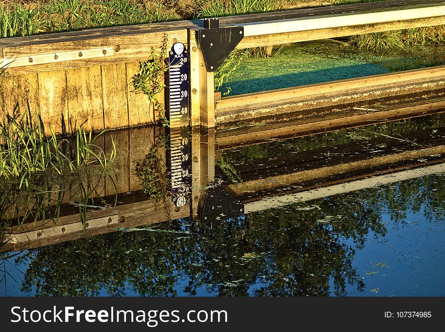 Reflection, Water, Waterway, Wood